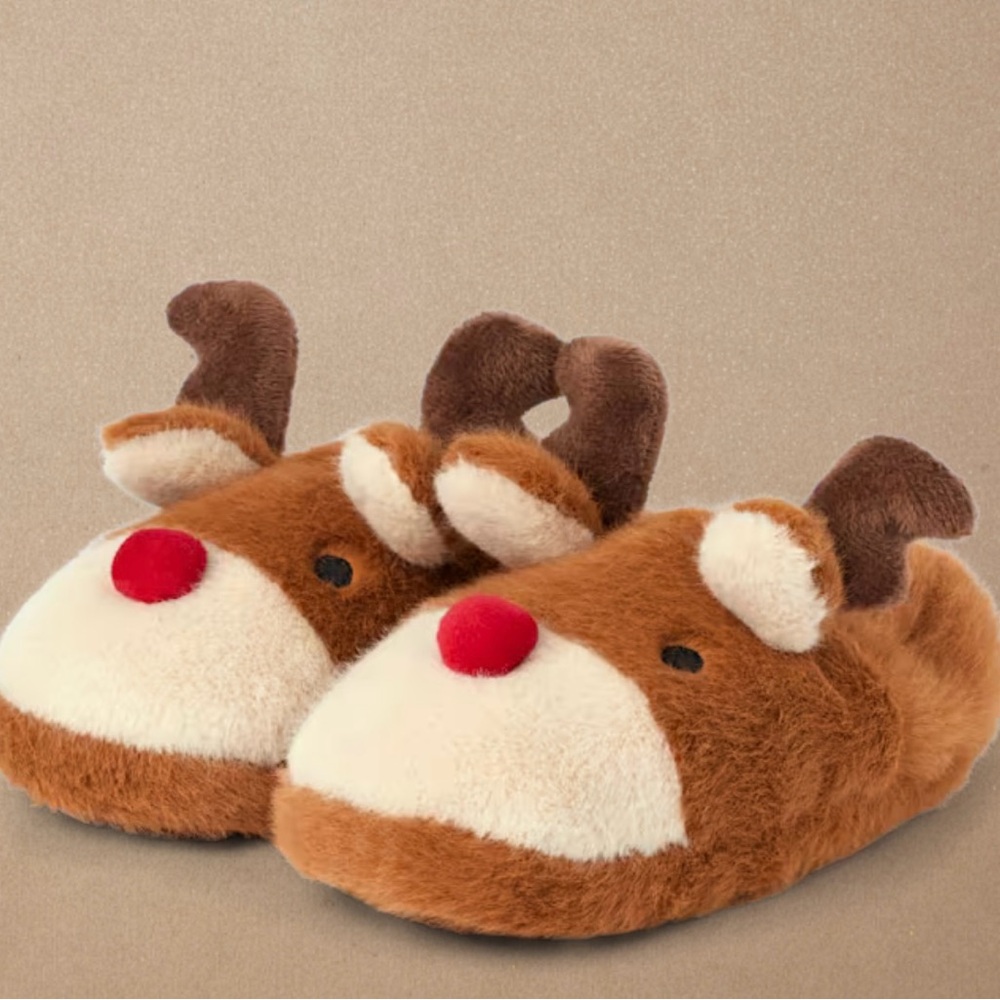 Reindeer Plush Slippers